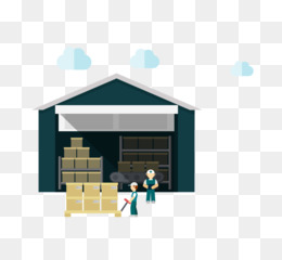 Bangunan Gudang Distribusi Logistik - Gambar kartun gudang bahan unduh